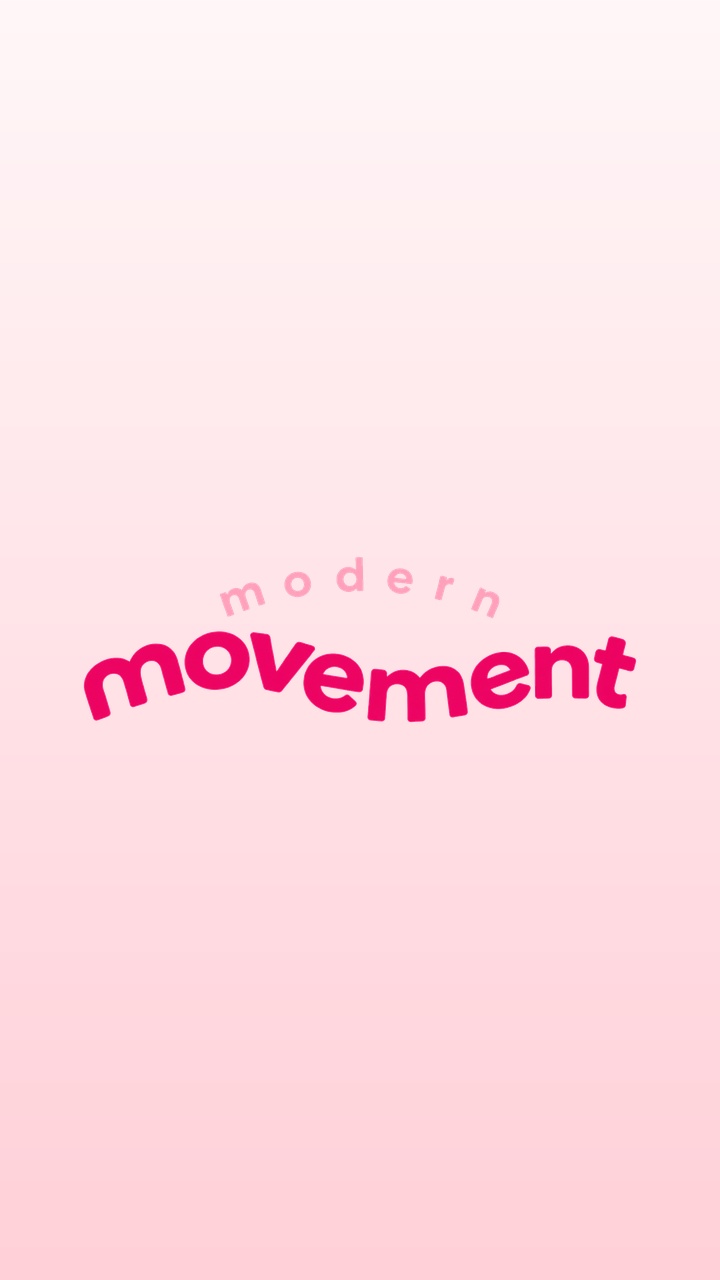Modern Movement wavy wordmark on a soft pink gradient