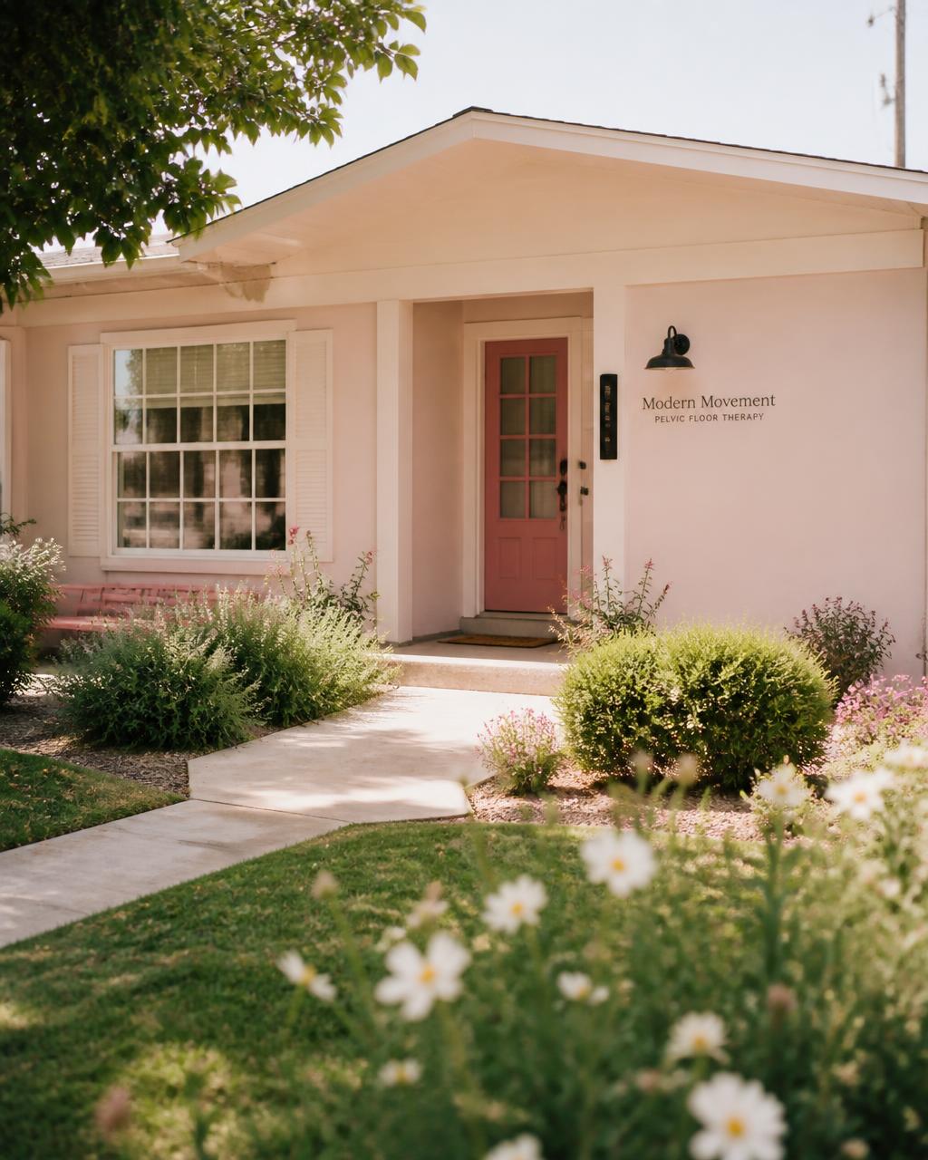 Modern Movement pelvic floor therapy clinic house exterior